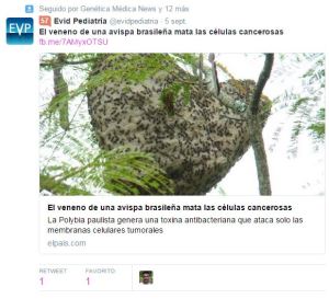 El veneno de una avispa brasileña mata las células cancerosas